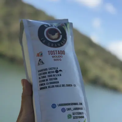 Café La Granada tostado y molido · libra 500 g Tostión media · molido – Plásticos La 29 Pereira