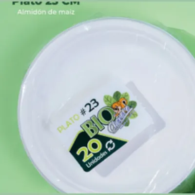 Plato biodegradable 23 cm 23 cm – Plásticos La 29 Pereira