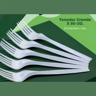 Tenedor grande biodegradable Grande – Plásticos La 29 Pereira